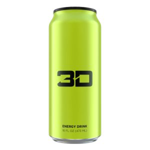 3D Energy Drink - 12 Cans, Green (Citrus Soda)